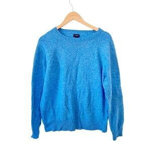 J.Crew Blue Long‎ Sleeve Round Neck Wool Blend Knit Sweater